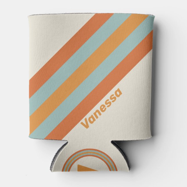 Enfriador De Latas Tiras de flores del desierto antiguas con nombre (Anverso)