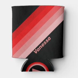 Enfriador De Latas Tiras de moda de Crimson con nombre