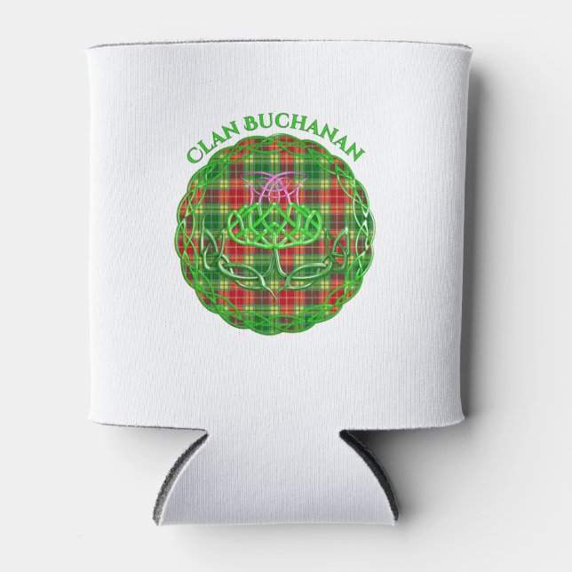 Enfriador De Latas Tistle Celta de Buchanan Scottish Tartán (Anverso)