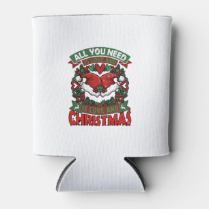 Enfriador De Latas Todo lo que necesitas es amor Navidades Gorros de