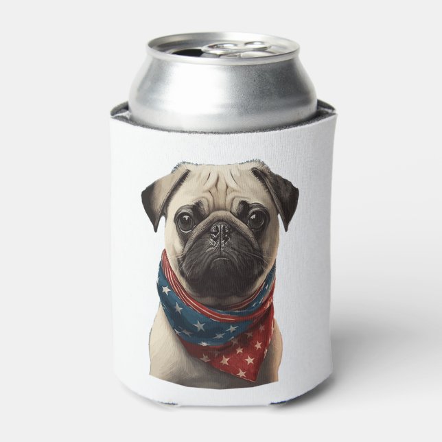 Enfriador De Latas TODOS LOS AMERICANOS DEL PERRO PUg (Lata Anverso)