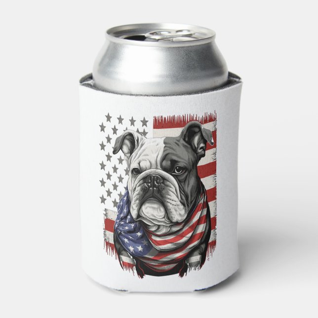 Enfriador De Latas TODOS LOS PERROS AMERICANOS HOMBRES DE bulldog ing (Lata Anverso)