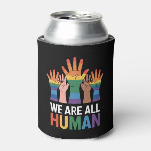 Enfriador De Latas Todos somos humanos arcoiris LGBTQ Orgullo levanta