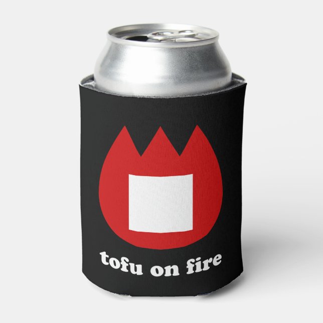 Enfriador De Latas 📛 tofu en llamas (Lata Anverso)