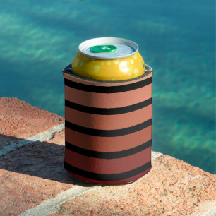Enfriador De Latas Tonos De Rayas Rojas En Negro