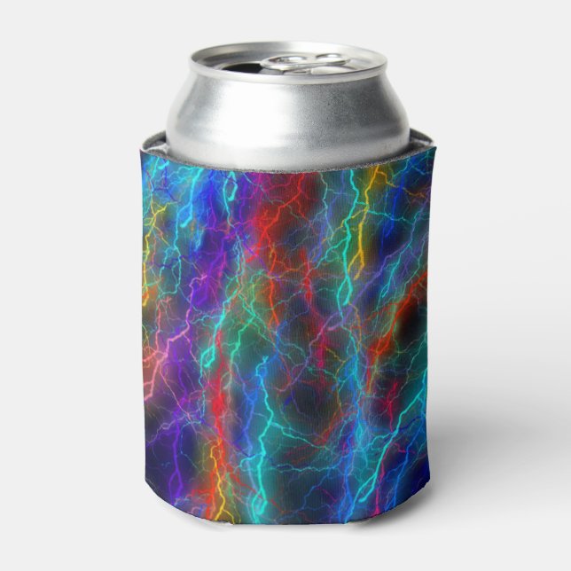 Enfriador De Latas Tormenta relámpago arcoiris (Lata Anverso)