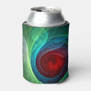 Enfriador De Latas Tormenta roja Floral Moderno Resumen Patrón de col