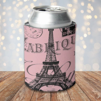 Enfriador De Latas torre de eiffel de parís vintage rosa romántico