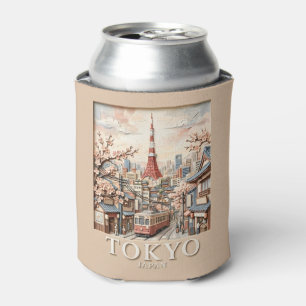 Enfriador De Latas Torre de Tokio Paisaje Urbano Japonés Sakura Viaje