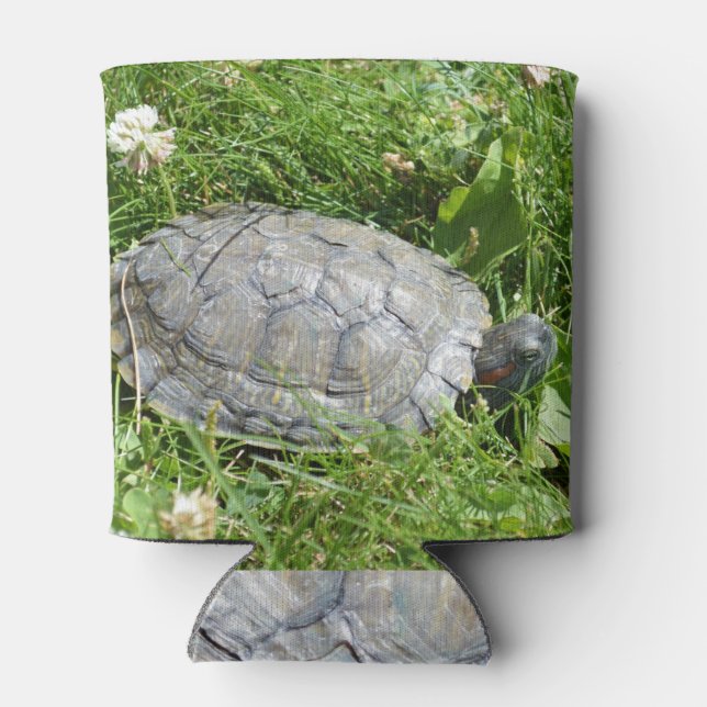 Enfriador De Latas Tortuga deslizante de bebé de origen rojo (Reverso)
