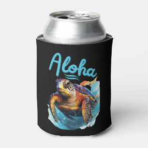 Enfriador De Latas Tortuga marina de Aloha, Hawái, verano bajo el agu