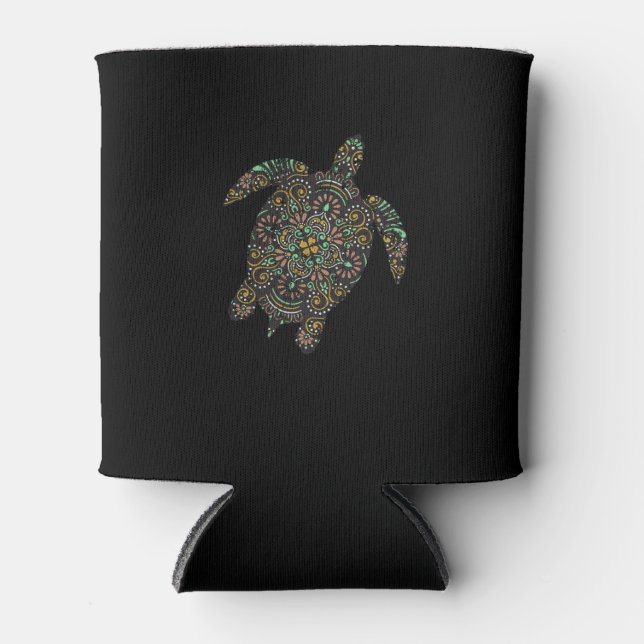 Enfriador De Latas Tortuga marina tribal hawaiana (Anverso)