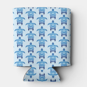 Enfriador De Latas Tortugas de honor de la tribu azul oscuro
