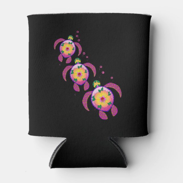 Enfriador De Latas Tortugas tropicales honu hawaianas (Anverso)