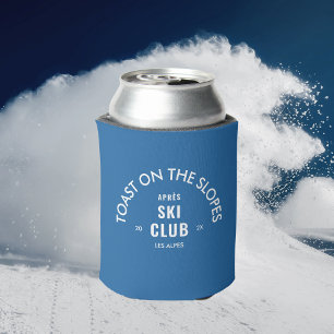 Enfriador De Latas Tostada en las pistas Club de Après Ski Azul cielo
