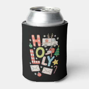 Enfriador De Latas Trabajador Postal de Navidad Temporada de Vacacion