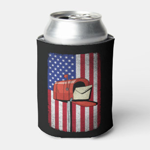 Enfriador De Latas Trabajador postal Vintage American Flag Postal Ser