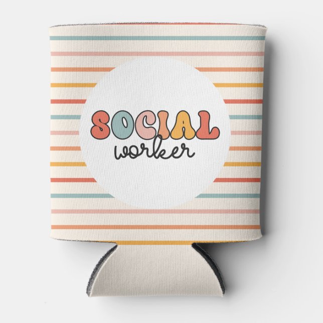 Enfriador De Latas Trabajador social retro (Anverso)