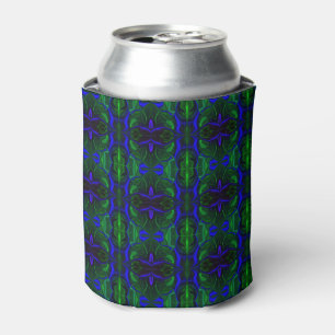 Enfriador De Latas Traços azuis 'flutuando' sobre fundo verde.