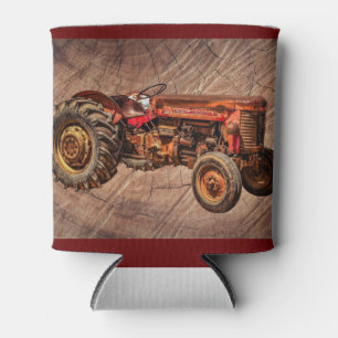 Enfriador De Latas Tractor rojo antiguo