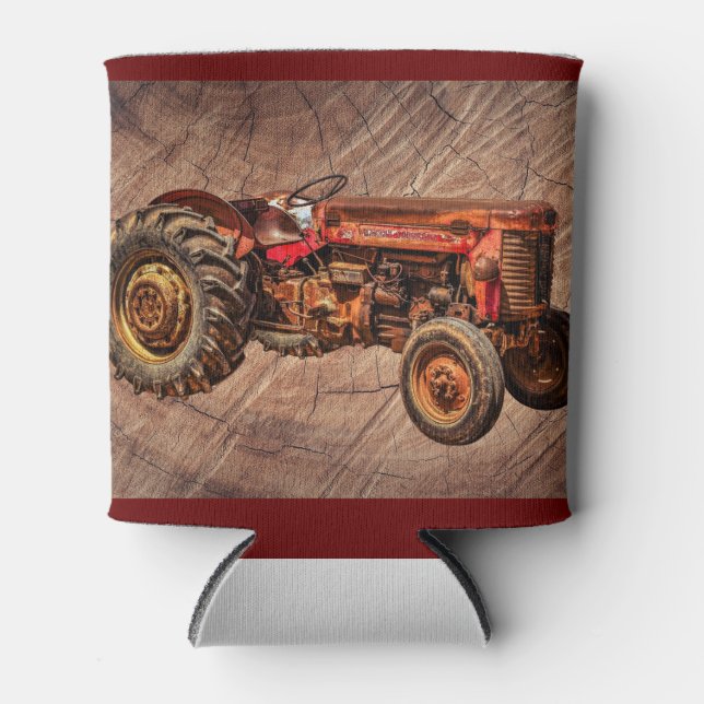 Enfriador De Latas Tractor rojo antiguo (Anverso)