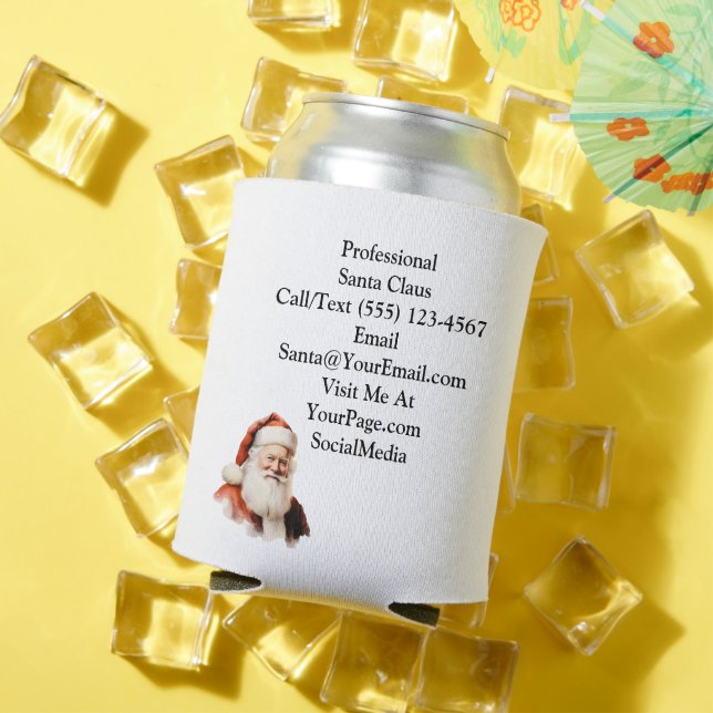 Enfriador De Latas Traditional Santa Claus Business Card (Verano in situ)