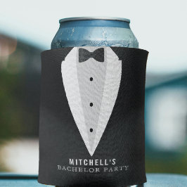 Enfriador De Latas Traje negro y corbata de moño para despedida de so