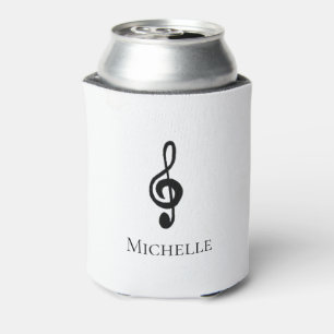 Enfriador De Latas Treble Clef Musical Black White