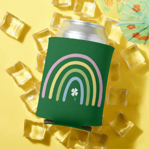 Enfriador De Latas Trebol de Cuatro Hojas Arcoiris Día de San Patrici