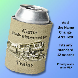 Enfriador De Latas Tren de vapor vintage fácilmente Distraído Por, Añ