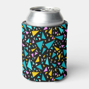 Enfriador De Latas Triángulos colores amarillo azul sobre fondo negro