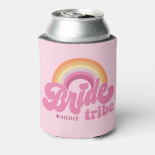Enfriador De Latas Tribu de novias arcoiris retro personalizada