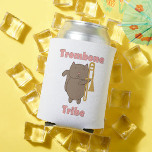 Enfriador De Latas Tribu del Trombón Letras Rosas Gato Divertido Kawa
