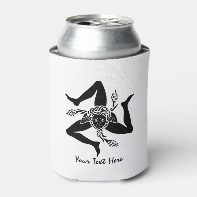 Enfriador De Latas Trinacria siciliana su texto y fondo (Lata Anverso)
