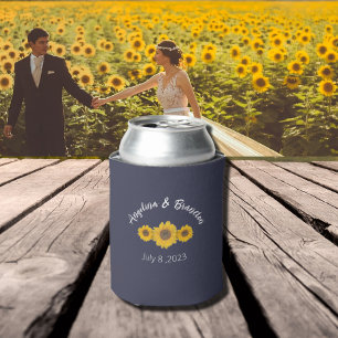 Enfriador De Latas trío de girasoles para bodas no3