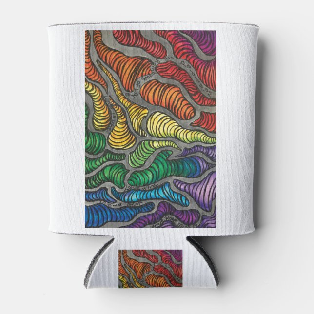 Enfriador De Latas Trompetas de arcoiris (Anverso)