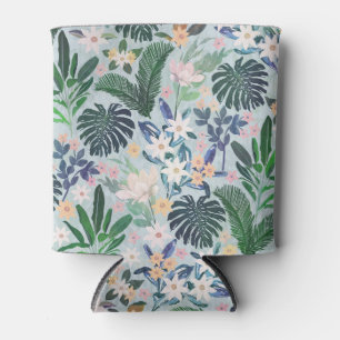 Enfriador De Latas Tropical Foliage Floral Pattern