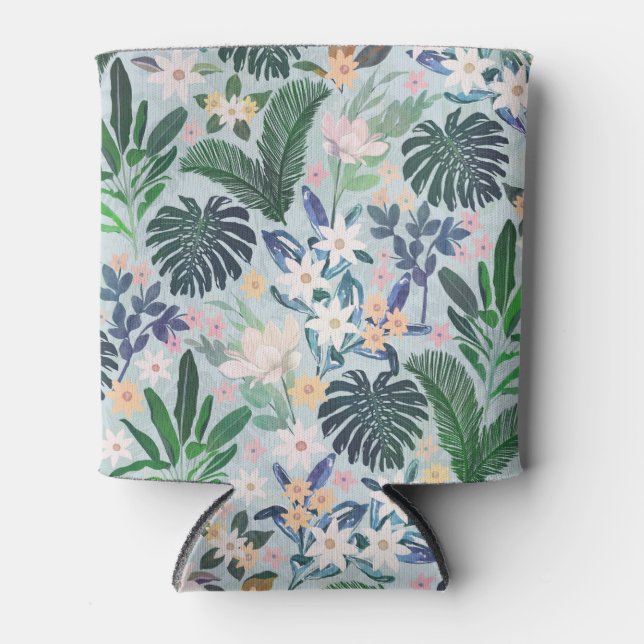 Enfriador De Latas Tropical Foliage Floral Pattern (Anverso)