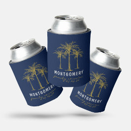 Enfriador De Latas Tropical Gold Palm Trees Family Reunion Custom