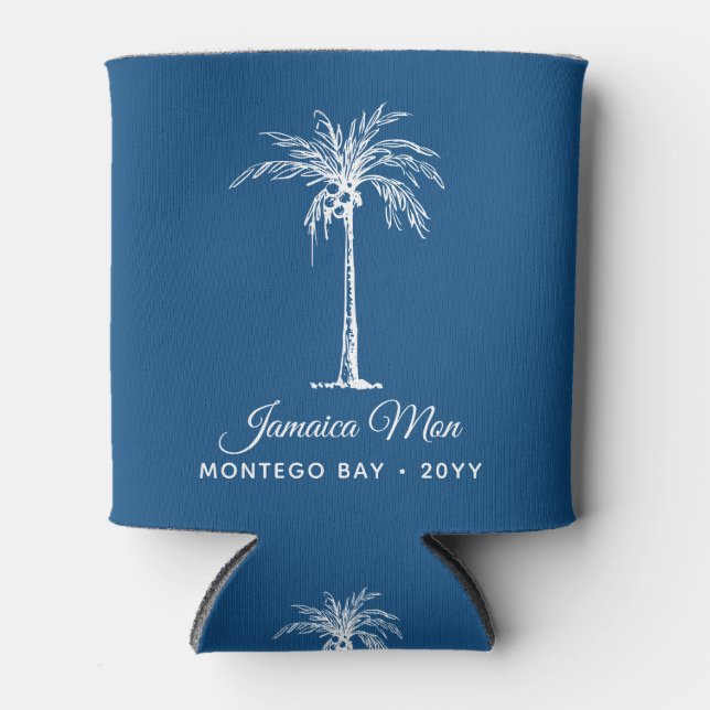 Enfriador De Latas Tropical Palm Tree Personalized (Anverso)