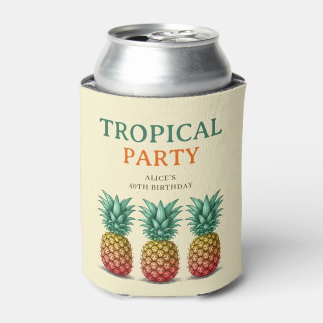 Enfriador De Latas Tropical party with pineapple (Lata Anverso)