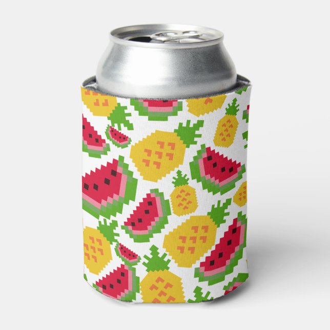 Enfriador De Latas Tropical Watermelon and Pineapple Pixel Pattern (Lata Anverso)