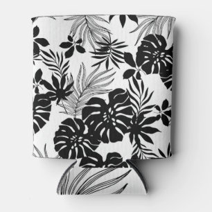 Enfriador De Latas Tropicales blancos y negros: Naturaleza silueta