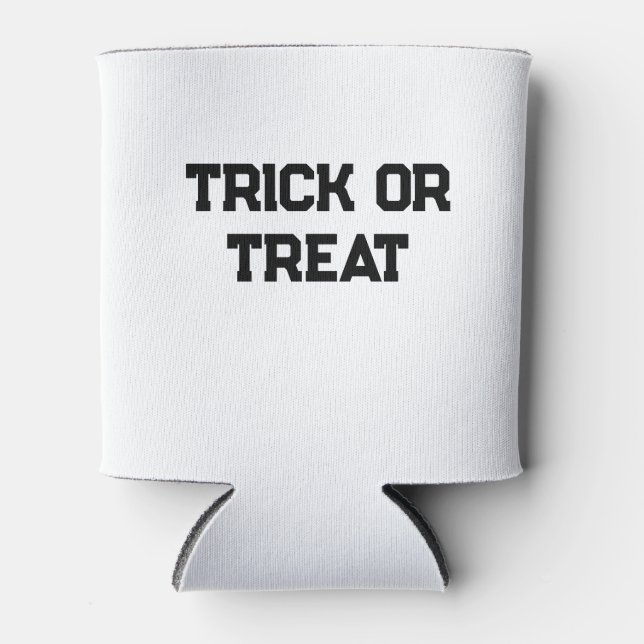 Enfriador De Latas Truco o. Trate Halloween espeluznante negro simple (Anverso)