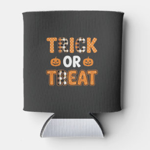 Enfriador De Latas Truco o trato Diseño de vector de calabaza de Hall
