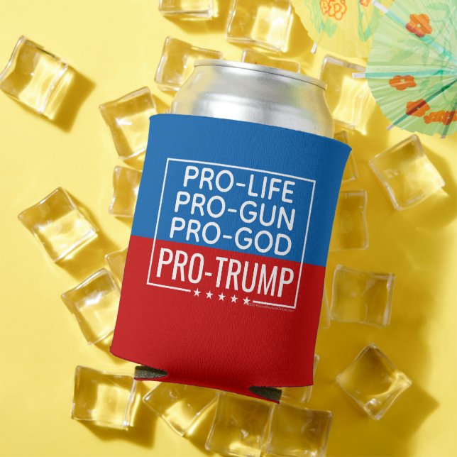 Enfriador De Latas Trump 2020 Pro-Life Pro-Gun Pro-Dios (Verano in situ)