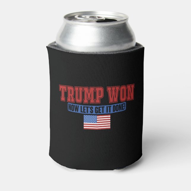 Enfriador De Latas Trump ganó ahora (Reverso de la lata)