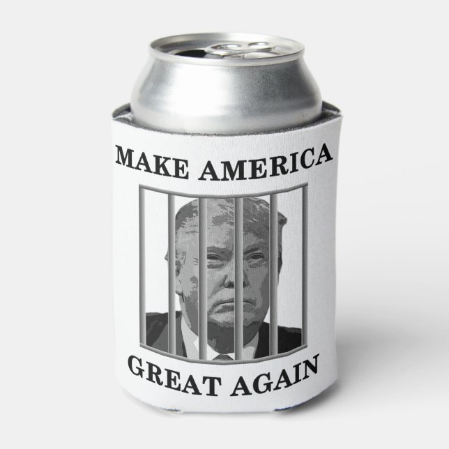 Enfriador De Latas Trump tras las rejas (Lata Anverso)