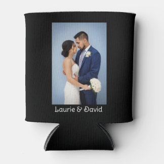 Enfriador De Latas Tu foto y texto sobre el negro personalizado