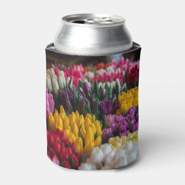 Enfriador De Latas Tulipanes multicolores (Lata Anverso)